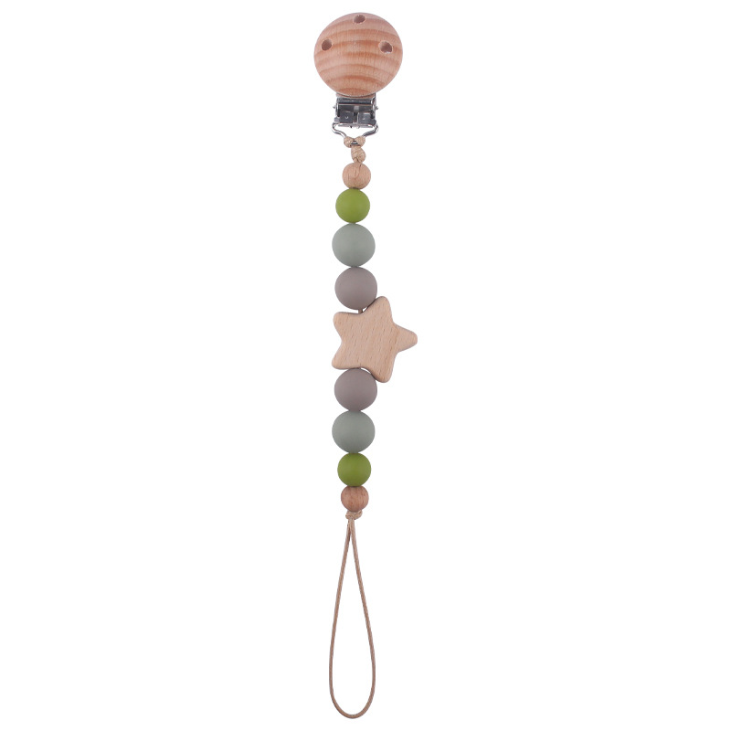 Suministros para bebés Beech chupete clip creativo bebé estrella de dibujos animados Beech mordedura molar chupete cadena anti-caída de la cadena