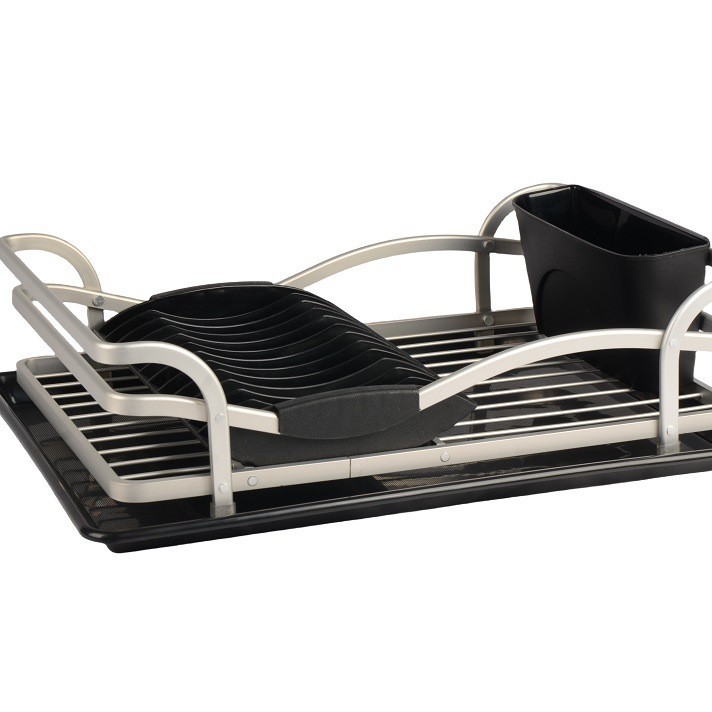 Estante de almacenamiento de platos de cocina de aluminio estante de almacenamiento de artículos de drenaje doméstico de mesa multifuncional para almacenar platos y estante de cocina