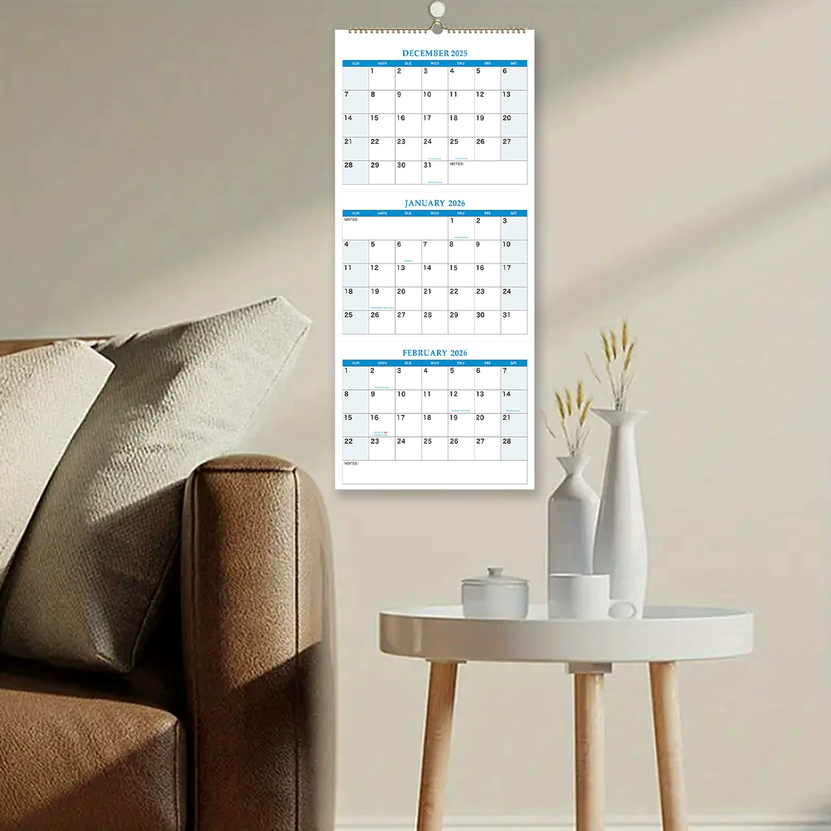 В наличии бестселлер трансграничной электронной коммерции, 3-месячный длинный настенный календарь «Звездное небо» с перфорацией на каждой странице для складывания.