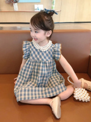 Children's sweet baby doll dress summer style children's plaid dress children's skirt 3-8 years old children's clothing one piece dropshipping