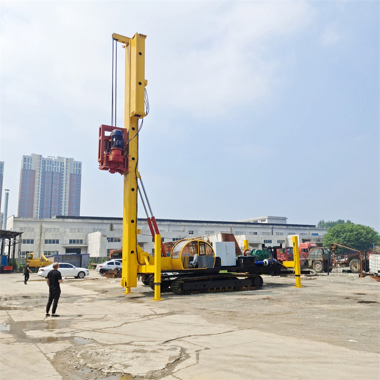 8-12米抗浮锚杆打孔机 履带式长螺旋钻孔机 双动力头引孔桩机