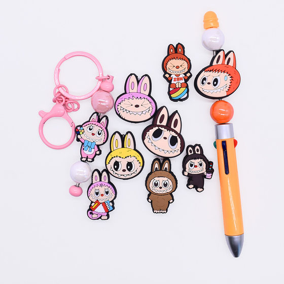 Cute cloth series cross-border wholesale beaded cartoon soft rubber beads loose beads jewelry accessories diy accessories