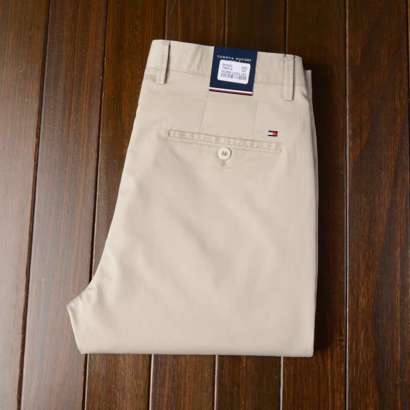 Authentic Tommy Men's Casual Pants Business Versatile Autumn Winter New Straight High-End Anti-Wrinkle Pants