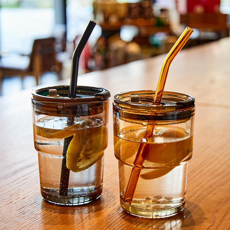High-value coffee cup glass straw cup fe...