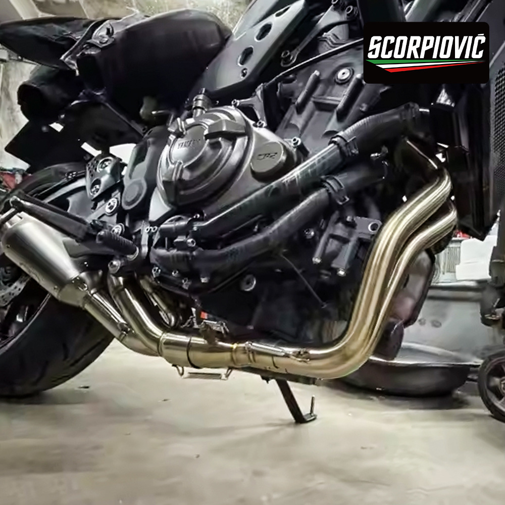 Motorcycle MT07 modified exhaust pipe stainless steel/swing front special car 14-23 years non-destructive straight up