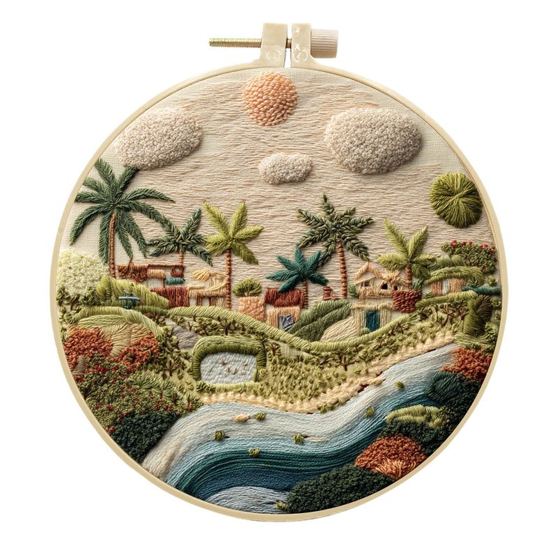 オリジナル先行販売クロスボーダー新製品刺繍 diy 風景手作り生地材料パッケージキットクリエイティブ手作り裁縫英語|undefined