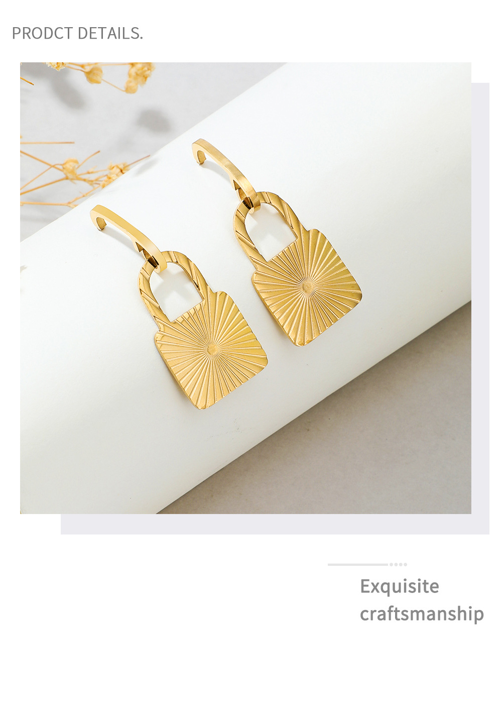 Geometric Fashion Stainless Steel No Inlaid Plating Earrings display picture 1