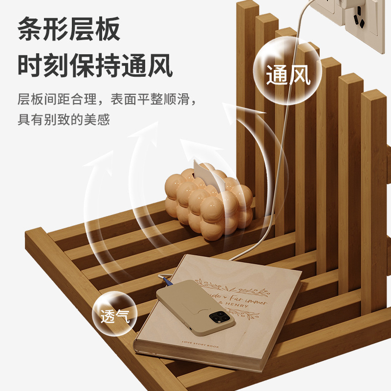 Mesita de noche suspendida dormitorio doméstico creativo estante de pared plegable mesita de noche de madera maciza