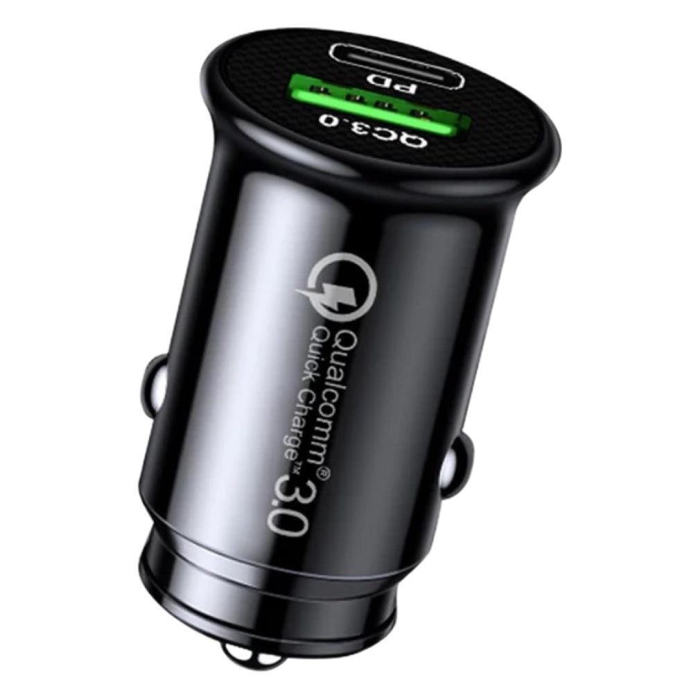 Car charger pd fast charging flash charging car cigarette lighter one-on-two conversion head Dual usb car charging head