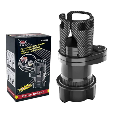 Cross-border car water cup holder one-two car cup holder extender multifunctional rotating car cup holder carbon fiber pattern