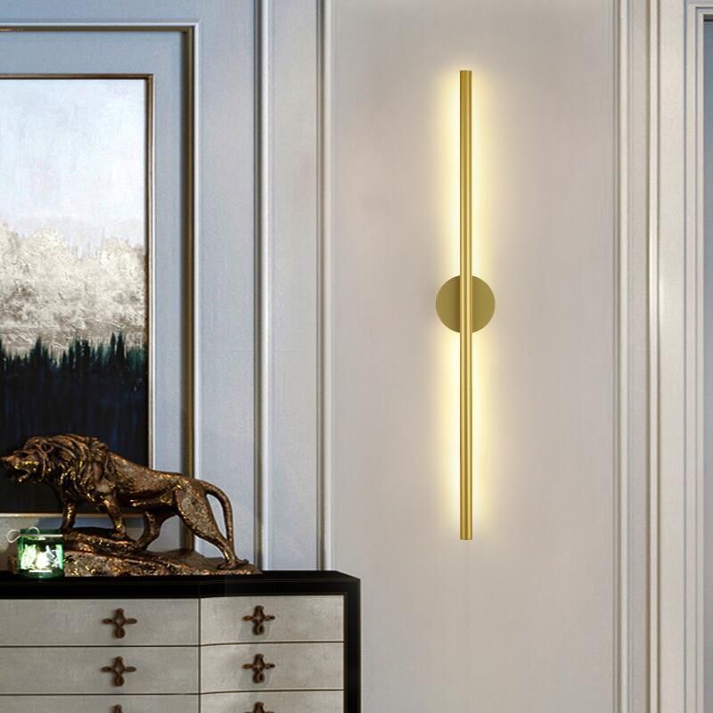 Luz LED lineal de tira larga para interiores, para dormitorio, mesita de noche, pared de fondo de la sala de estar, pasillo, lámpara de pared Zhongshan moderna y minimalista para uso doméstico.
