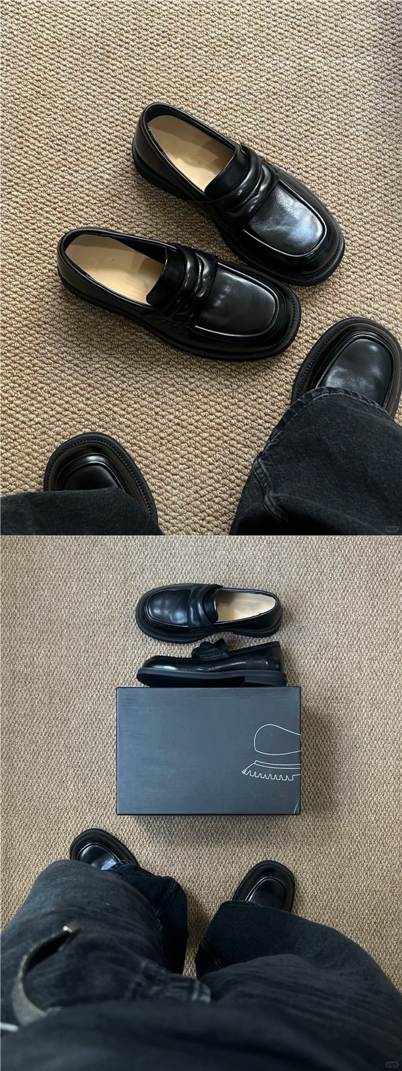 Mocassins à bout carré ShoeVault pour hommes, chaussures derby tendance et respirantes pour l'été, semelle épaisse rétro rehaussante_voghion.com