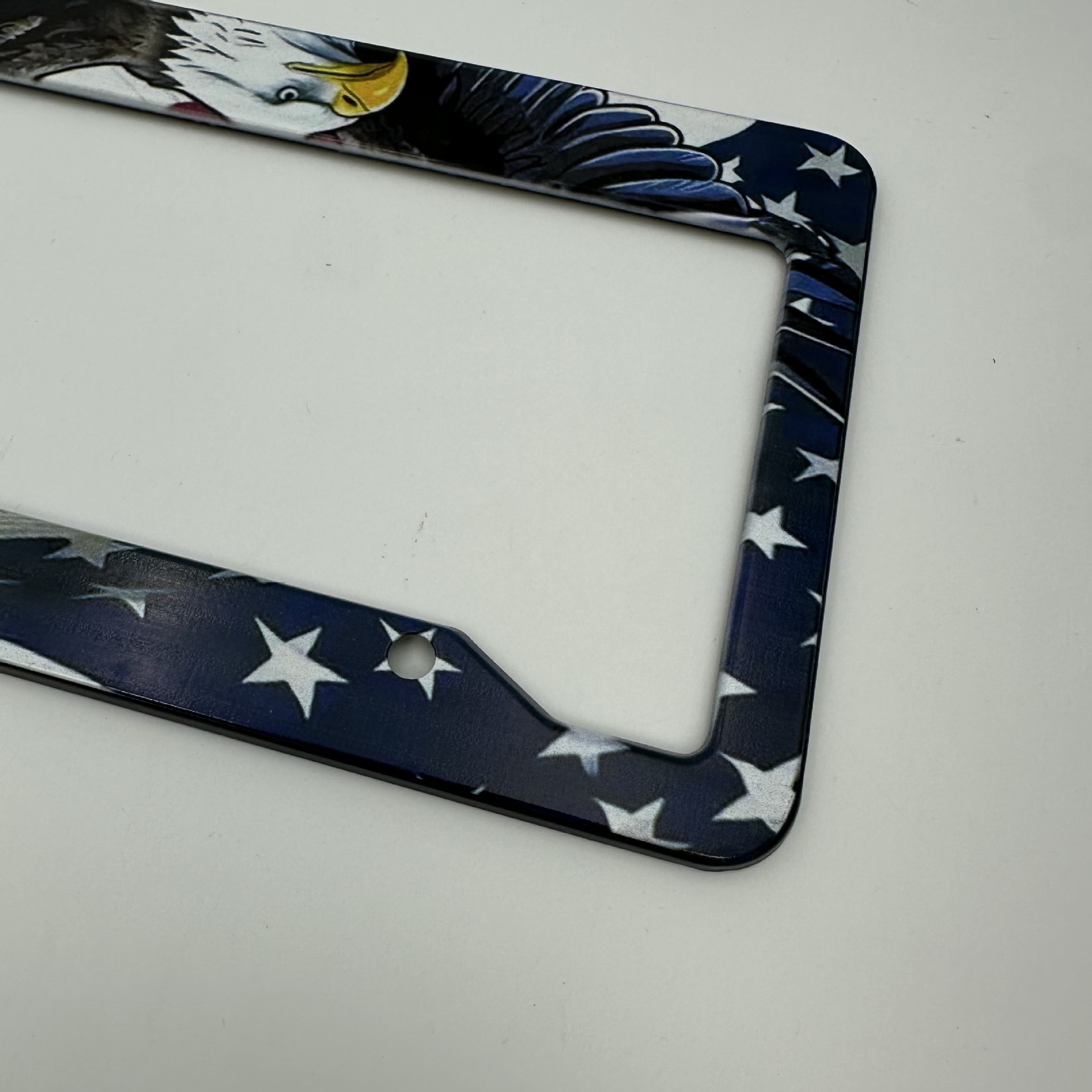 US-standard aluminum alloy license plate frame with personalized full-print design, thickened and anti-drop fixed license plate holder, customizable