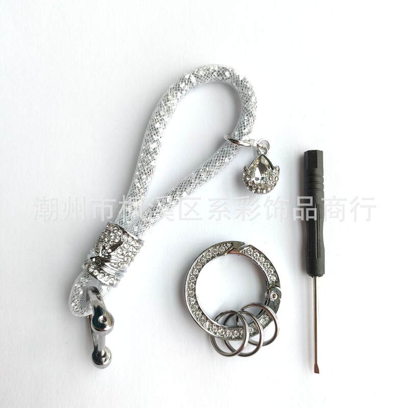 Car key chain diamond crystal keychain goddess crystal pendant car accessories wholesale factory direct sales Car key chain diamond crystal keychain goddess crystal pendant car accessories wholesale factory direct sales
