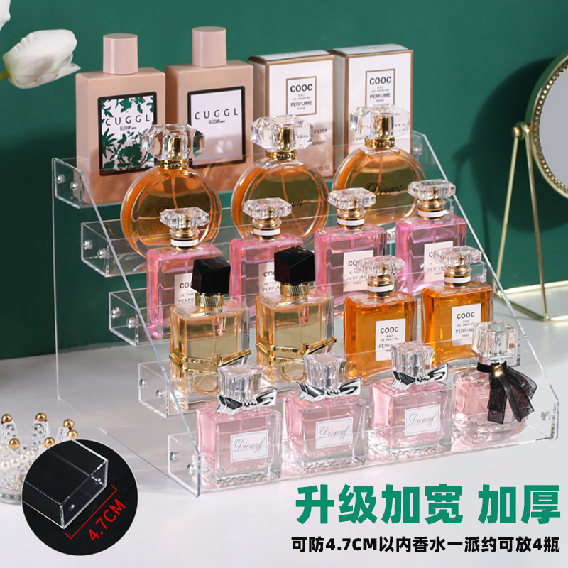 Estante de almacenamiento de cosméticos Placa de sombra de ojos de escritorio pastel de polvo cojín de aire lápiz labial perfume multicapa transparente esmalte de uñas estante de exhibición