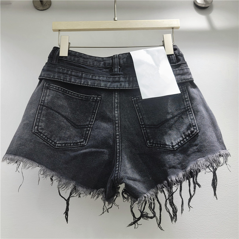 Pantalones Cortos de Mezclilla Rotos de Denim con Bordes Deshilachados para Verano
