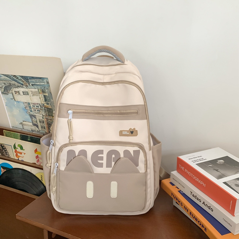 2025 nueva mochila de dibujos animados para niñas, escuela secundaria, escuela secundaria, universidad, estilo universitario, mochila fresca