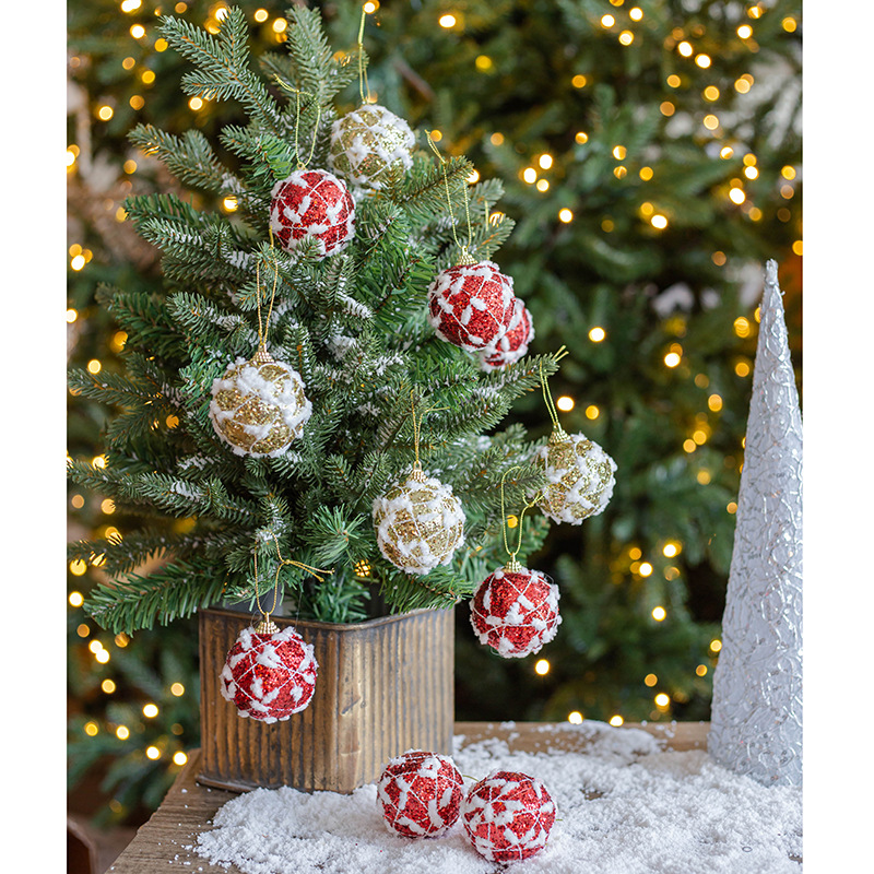 6cm espuma felpa pequeña bola de Navidad árbol de Navidad DIY colgante decoración ventana decoración hogar colgante bola decoración bola colgante