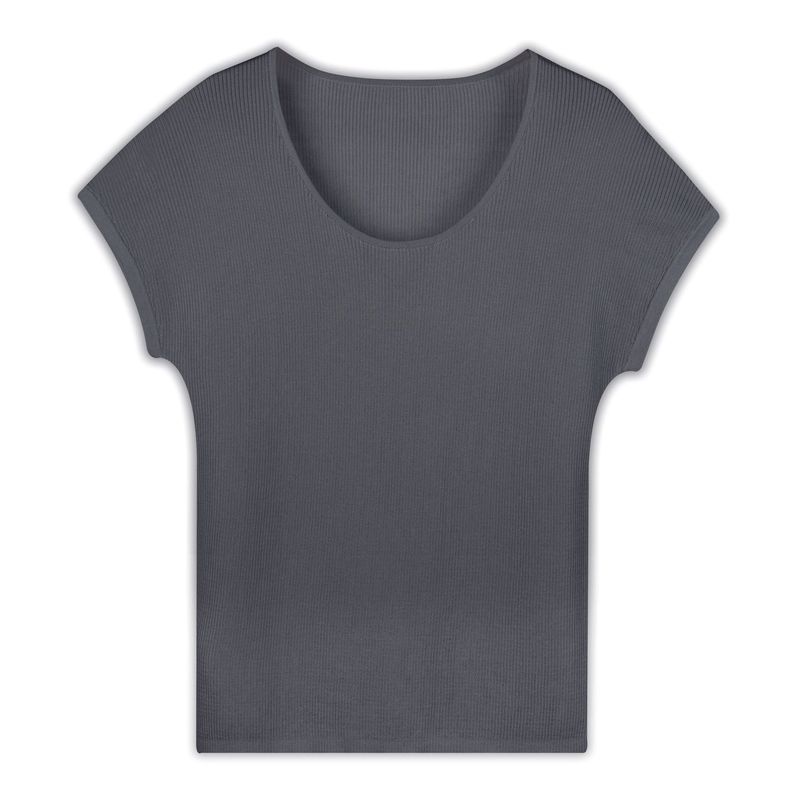 Meiyang 同じスタイルの夏クール日本三菱トリアセテートテンセル U ネック半袖ニットスリムフィット T シャツ女性用 HH|undefined