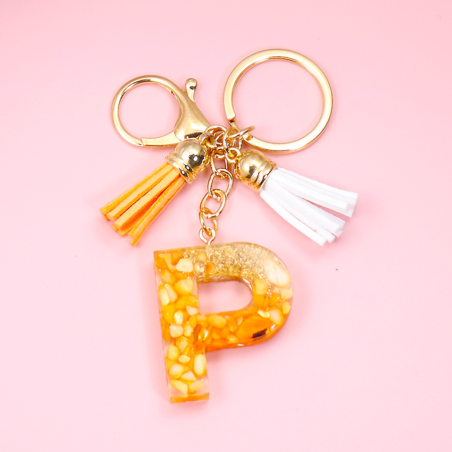 1 Piece Simple Style Letter Plastic Resin Enamel Keychain display picture 3