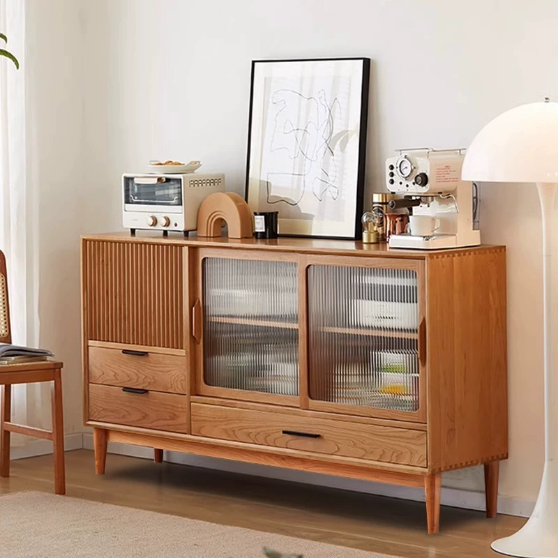 Скандинавская шкафчик из массива дерева простой шкаф для хранения в гостиной