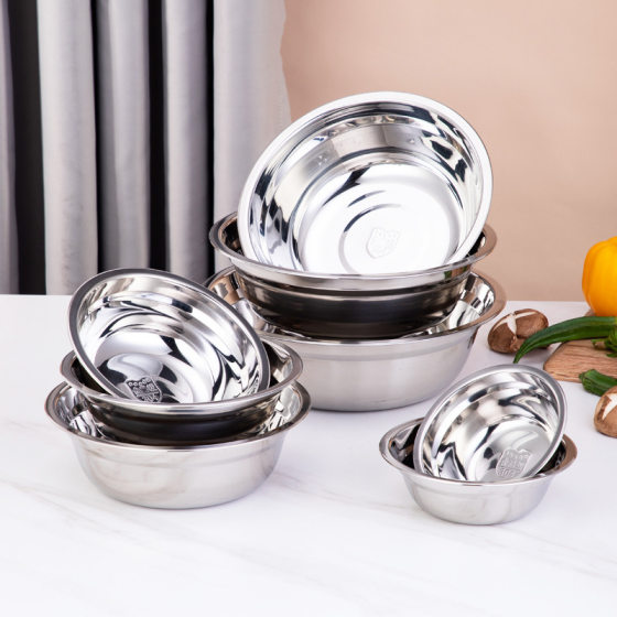 304 Stainless Steel Instant Noodle Bowl Tableware Set Plate Student Dinner Plate Set Kitchen Stainless Steel Bowl Noodle Bowl