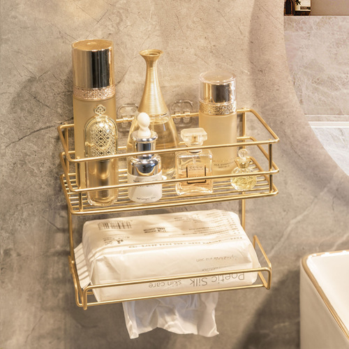 Face Towel Shelf Pull Out Wall Mounted No Hole Bathroom Placement Shelf Bathroom Sink Cosmetics Storage Box 