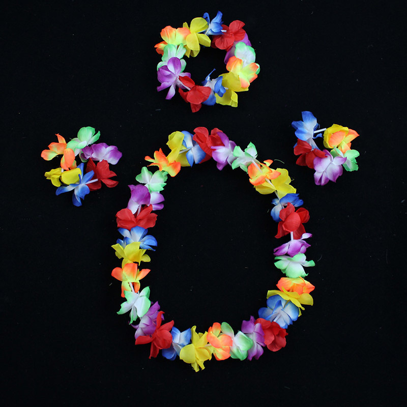 Floral wreath chest ring, Hawaiian hula neck ring, company annual meeting awards ceremony floral wreath headband bracelet set
