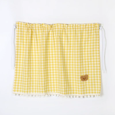 Heat Insulation Curtain, Sun shade - yellow-plaid-bear-curtains