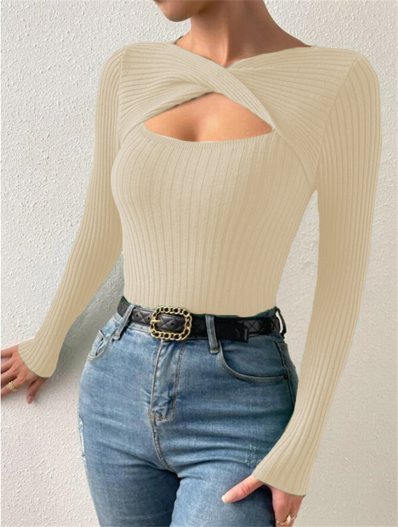 154g Weight Long Sleeve Sleeve Length Pullovers Placket Type Regular Sleeve Sleeve Type Polyester Fabric Type Regular Top Length Sweater Tops Type Holiday, Daily Occasion U Neck Neckline Slim Fit Type Solid Color Pattern Winter, Autumn Season Women's Gender Elegant, Streetwear Style Wholesale Women's Elegant Streetwear Solid Color Long Sleeve Sweaters & Cardigans 22
