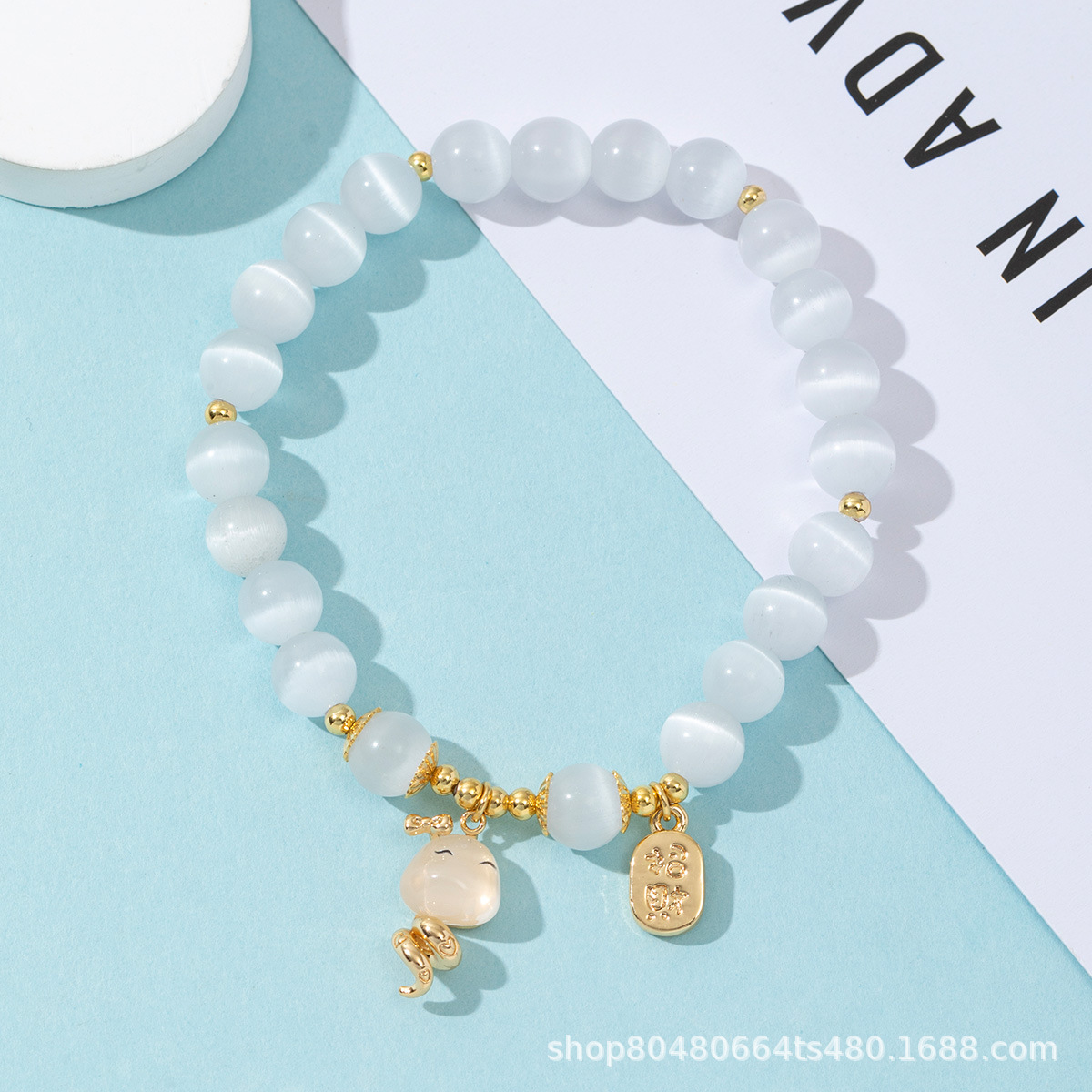 Brazalete natural de piedra de ojo de gato, este año de la vida, lindos colgantes de serpiente, brazalete de joyas de alta calidad, gran fortuna de Italia, Nafu