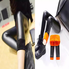 儿童仿皮裤秋冬款女童加绒加厚打底裤中小童修身外穿皮裤厂家批发