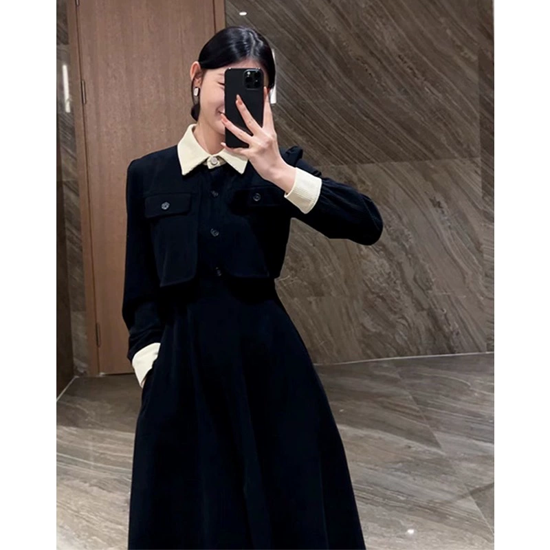 Платье для кормления грудью осеннее платье Модная французская тонкая одежда для послеродового кормления Горячая из осеннего и зимнего грудного молока