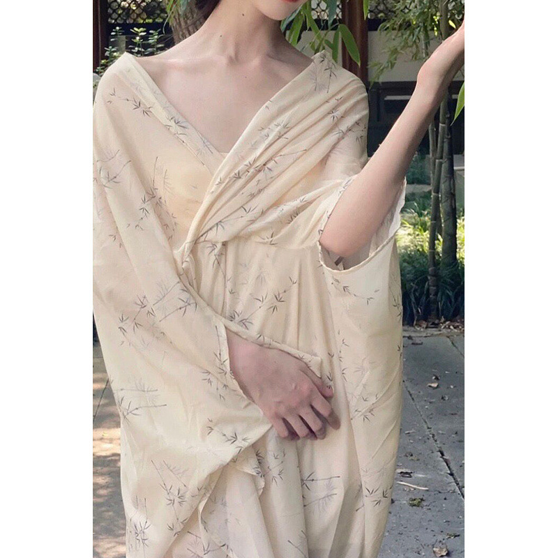 Niche Loose Dress, Buddhist Zen Long Dress, Xia Xin Chinese Style Light Hanfu Skirt, Cross-Border Direct Sales