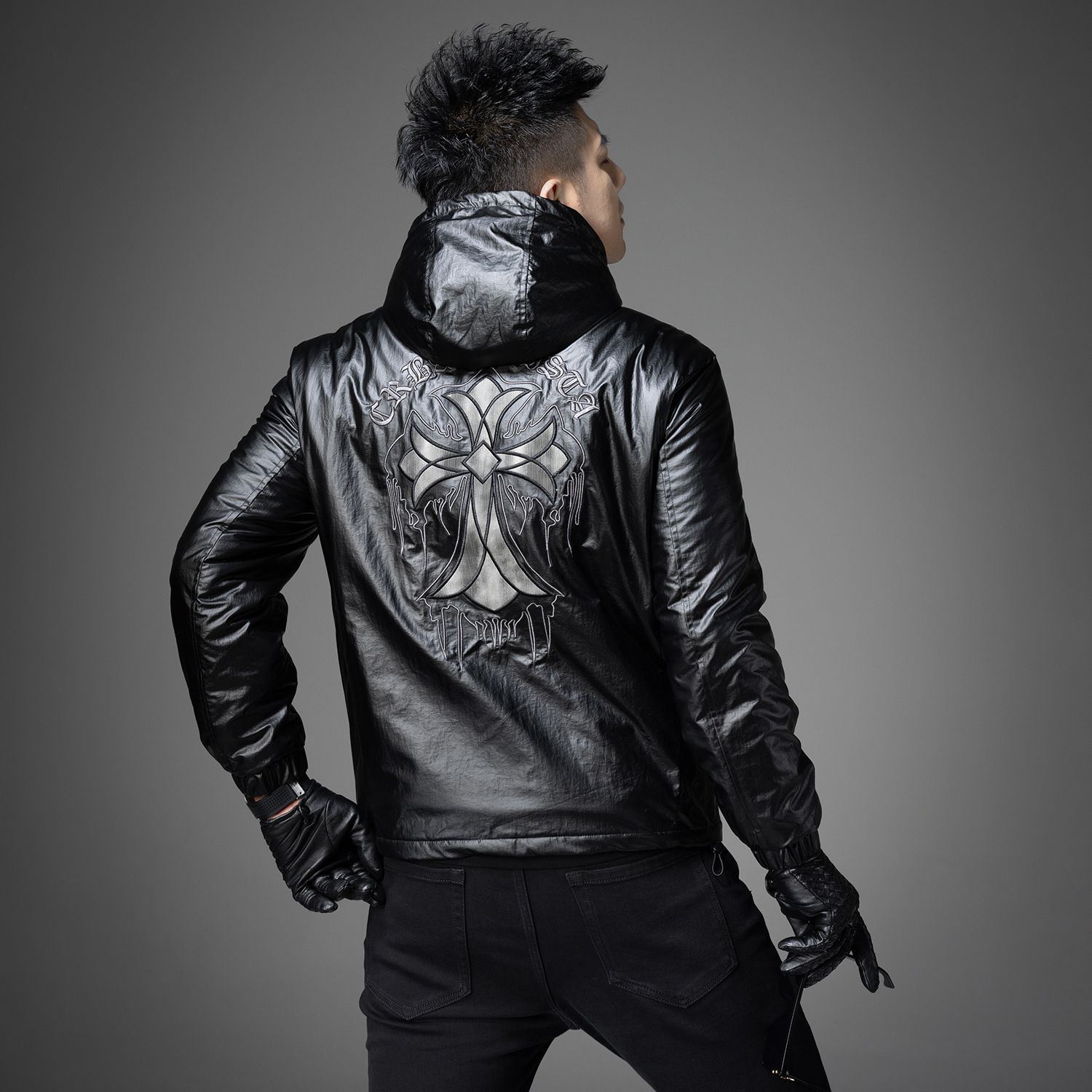 European Station 2024 New Fashion Hooded Casual Men's Trendy Handsome Embroidered Jacket All-match Jacket