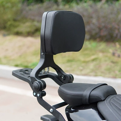Anti-collision Tail Frame, Motorcycle bumper - upgraded-type-a-flat-aluminum-alloy-folding-black-backrest-tail-rack