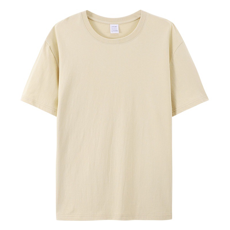 Ag79000 Cross-Border 180g Round Neck T-Shirt Men's Pure Cotton Solid Color Men's Short-Sleeved Advertising Shirt Wholesale Printed Logo