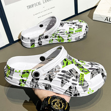 跨境大码凉鞋夏季洞洞鞋厚底男2024新款室内户外两穿拖鞋海边沙滩