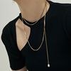 Fade Titanium Necklace sweater chain have more cash than can be accounted for fashion Accessories high-grade Yi Gu chain Sense of design Pearl Jewelry