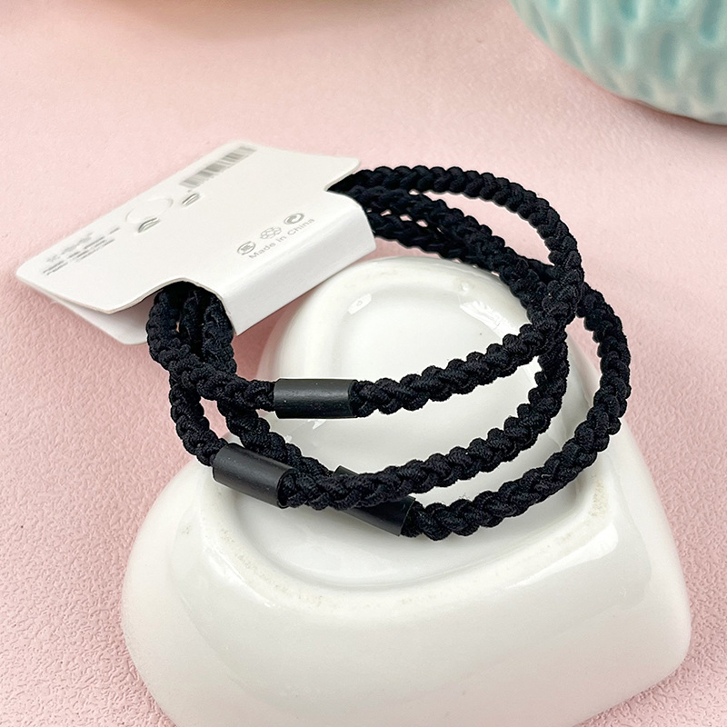 Alta cuerda elástica del lazo del pelo cuerda de pelo impreso negro simple banda de goma banda de pelo cuerda de pelo no duele accesorios para el cabello tocado estilo coreano