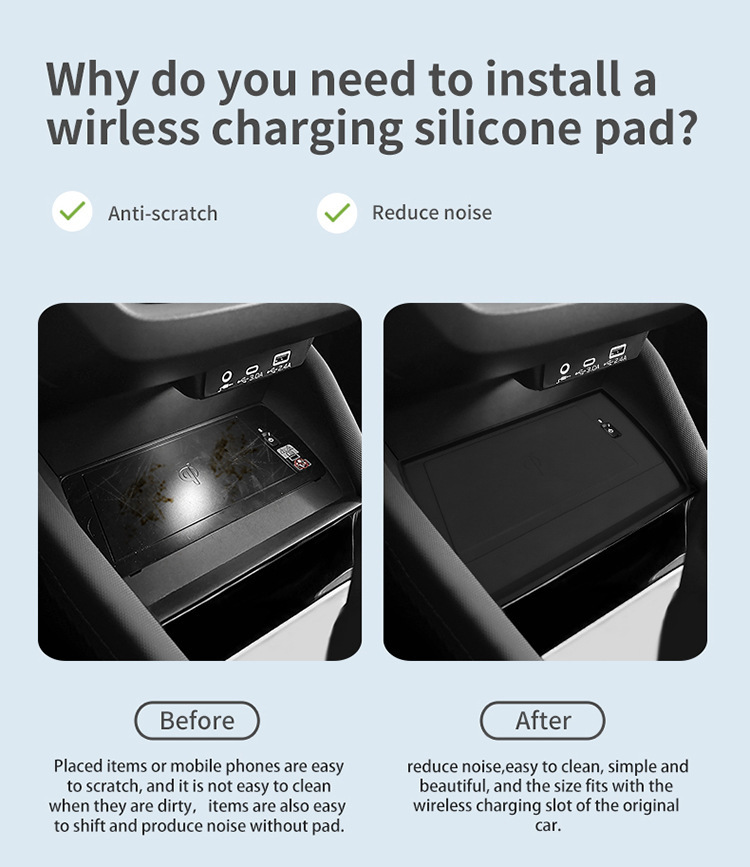 Suitable for 25-26 Models of Forester, Wireless Charging Silicone Anti-Slip Mat for the Center Console, Protective Car Accessories, Modification Parts