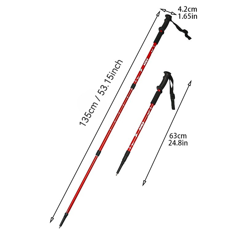 [Direct Factory] 2 paletas de bastones de montaña al aire libre de aleación de aluminio de bastones de montaña al aire libre de caminata con bolsas de tela doble muletas