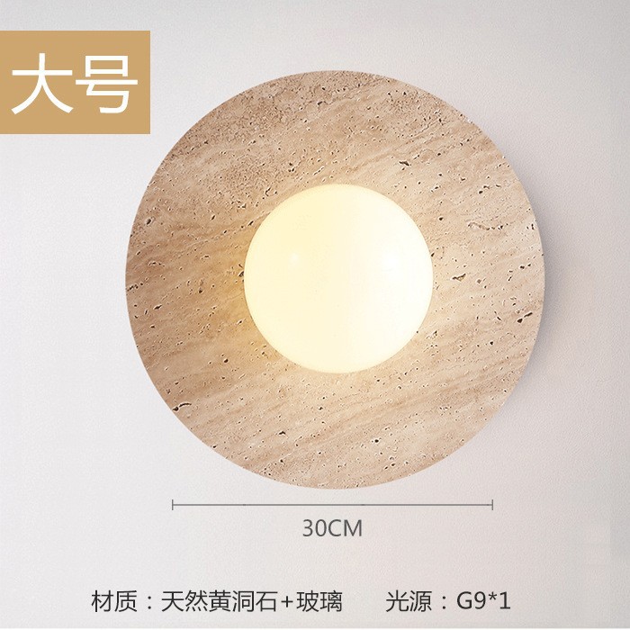 Residencias pasillo lámpara de pared faro de lámpara de pared redonda ovalada dormitorio de fondo de piedra de la villa amarilla cabecera de cama japonesa