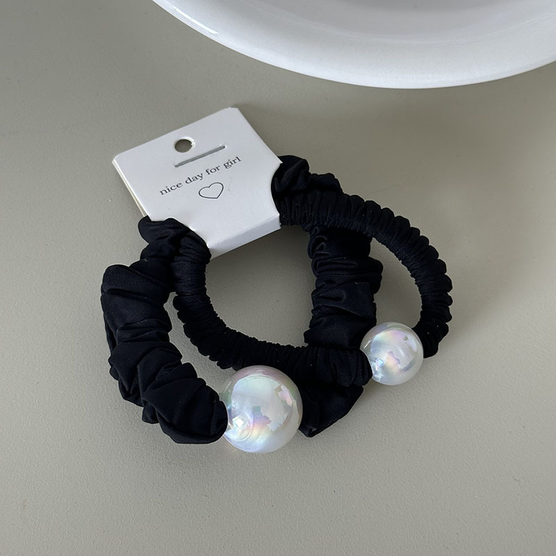 Coppia francese di perline rotonde di alta qualità di colore curry nero, perline di nicchia rotonde quadrate, anelli per capelli eleganti e veloci per coda di cavallo_voghion.com