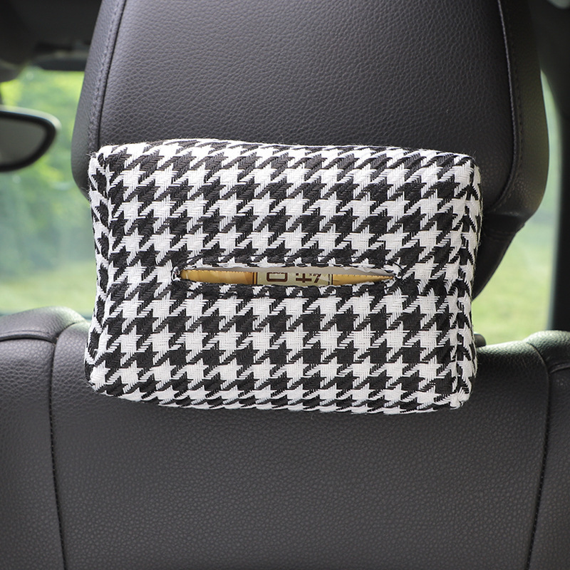 Car Tissue Box Jacquard Multifunctional Car Seat Back Hanging Tissue Box Internet Celebrity Goddess Car Tissue Box