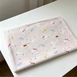 双层纱全棉纯棉hellokitty婴儿童宝宝口水巾衣裙裤四件套缝纫布料
