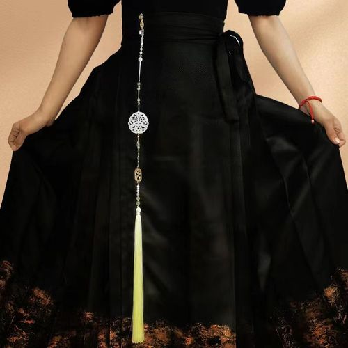 Antique Hanfu horse-faced skirt waist accessories long no-step press-front waist chain pendant national style retro versatile accessories