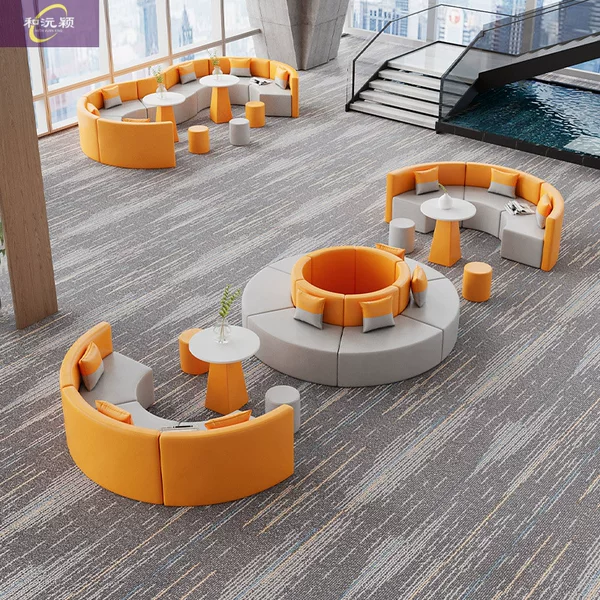 Hotel Hall Internet Celebrating Sofa Coffee Table Kindergarten Sofa Semi-circular Table S-shaped Arc Beauty Salon Sofa