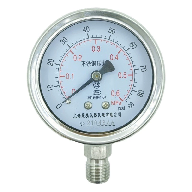 Все манометр из нержавеющей стали Y60BF высокотемпературный устойчивый к коррозии антикоррозийный вакуумный манометр давления гидравлического масла