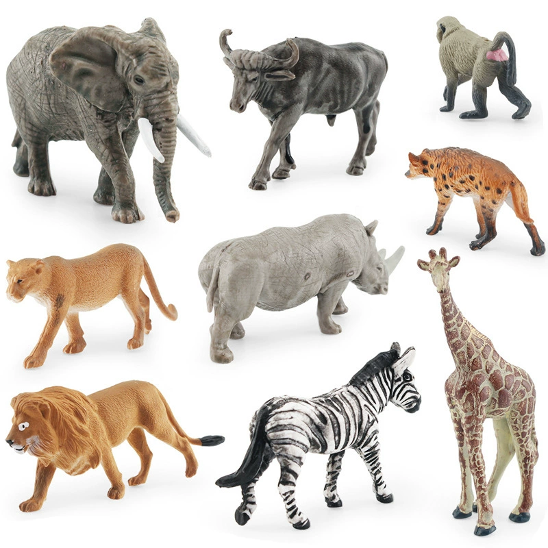 (Cross-border trading), realistic animal model, zebra, toy, lion, elephant